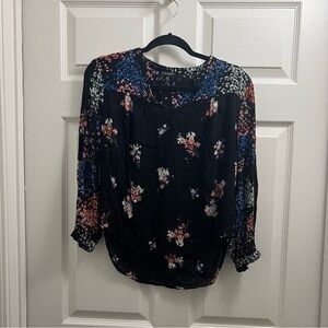 Lucky Brand Black Floral Blouse